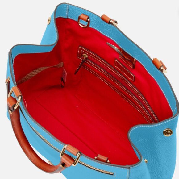 Dooney & Bourke Sky Blue Pebble Grain Zip Satchel - Picture 3 of 6